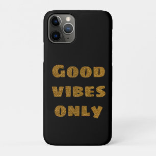 Nur gute Vibes Schwarzer und goldener Glitzer Case-Mate iPhone Hülle