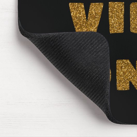 Nur gute Vibes | Schwarzer und goldener Glitzer Mousepad (Ecke)