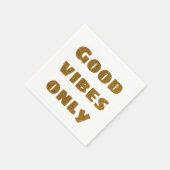 Nur gute Vibes | Schwarzer und goldener Glitzer Serviette (Ecke)