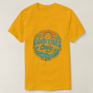 Nur Gute Vibes Shirt Positives Retro-Sonnen-T-Shir