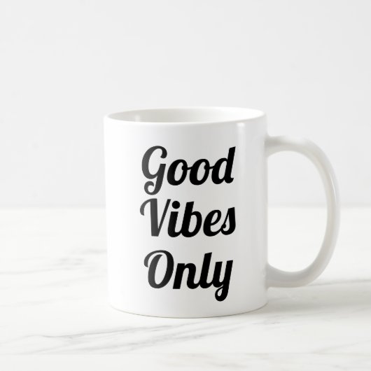 Nur gute Vibes | Slogan-Tasse | handschriftlich Kaffeetasse (Rechts)