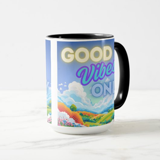 Nur gute Vibes Tasse (VorderseiteRechts)