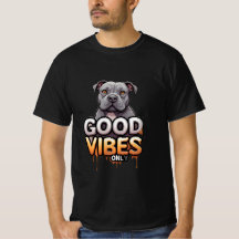 Nur gute Vibes Text mit Cartoon Pitbull