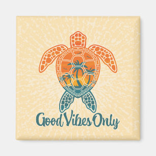 Nur Gute Vibes Tropisches Sonnenuntergangs Meeress Magnet