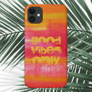 "Nur gute Vibes" Zitat Pink Rot Gelb Abstract Case-Mate iPhone Hülle