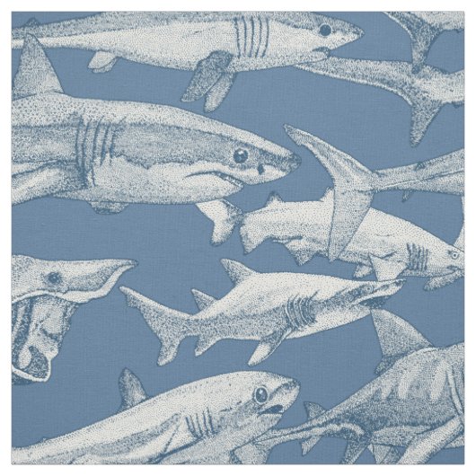 nur Haie Kobalt Denim Stoff (Muster)
