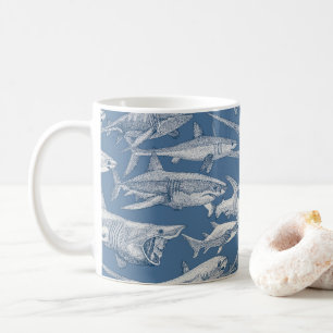 nur Haie Kobaltblau Denim Kaffeetasse