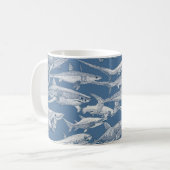 nur Haie Kobaltblau Denim Kaffeetasse (Vorderseite Links)