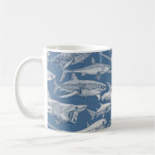 nur Haie Kobaltblau Denim Kaffeetasse (Links)