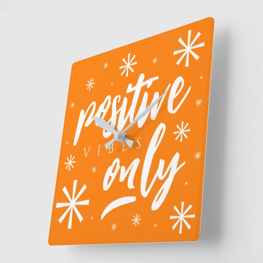 Nur handgeschriebene Upbeat Posiery Vibes Quadratische Wanduhr (Winkel)