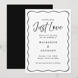 Nur handgeschriebene Wavy Frame Black & White Lieb Save The Date