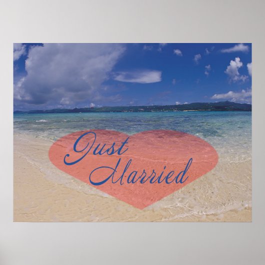 Nur heiraten Herz am Strand Poster (Vorne)