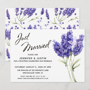 Nur heiraten Skript, Wasserfarbe Lavender Blume Einladung