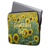 Nur helle Sonnenblume-gute Schwingungen Laptopschutzhülle (Vorderseite Links)
