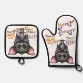 Nur herumhängend, Fledermäuse Ofenhandschuh & Topflappen-Set (Vorderseite)