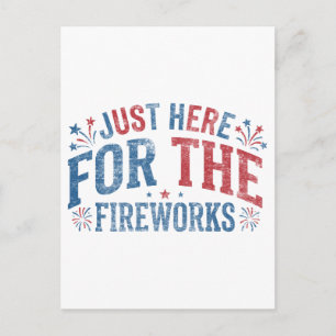 Nur Hier Für Das Feuerwerk Retro Patriotisch Postkarte