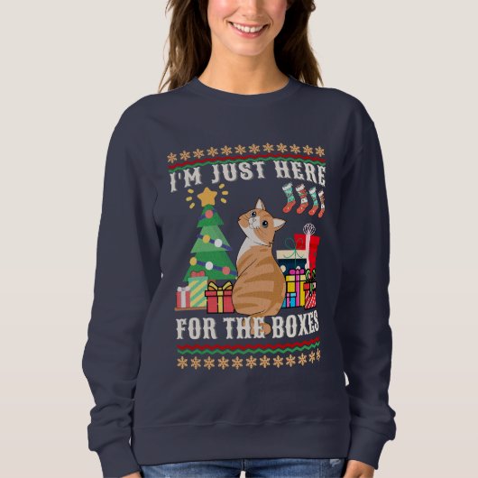 Nur hier für die Boxen Weihnachtskatze Sweatshirt (Vorderseite)