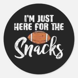 Nur Hier Für Die Snacks American Football Lustig Runder Aufkleber