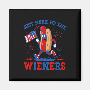 Nur Hier Für Die Würstchen Lustiger Hot Dog 4. Jul Magnet