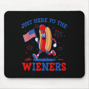 Nur Hier Für Die Würstchen Lustiger Hot Dog 4. Jul Mousepad