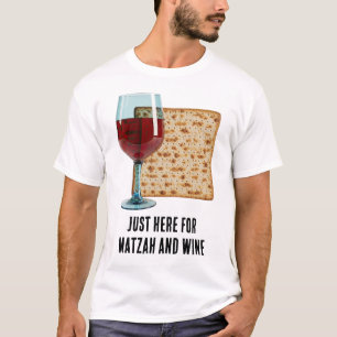 Nur Hier Für Matze und Wein Lustiges Pessach Seder T-Shirt