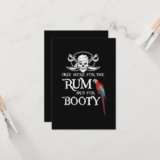 Nur hier Rum und Hintern Pirate & Parrot Pirate Karte (Vorderseite/Rückseite Beispiel)