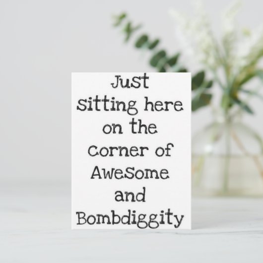 Nur hier sitzen postkarte (Stehend Vorderseite)