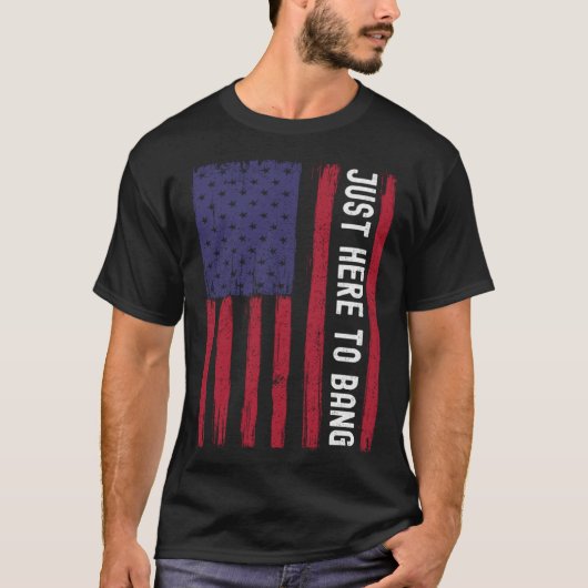 Nur hier, um die amerikanische Flagge Feuerwerk 4. T-Shirt (Vorderseite)