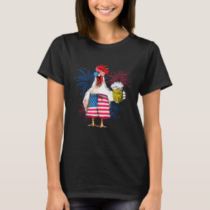 Nur hier, um die USA Flag Chicken Beer 4. Jul. T-Shirt