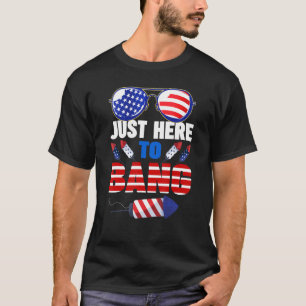 Nur hier, um eine Sonnenbrille amerikanische Flagg T-Shirt
