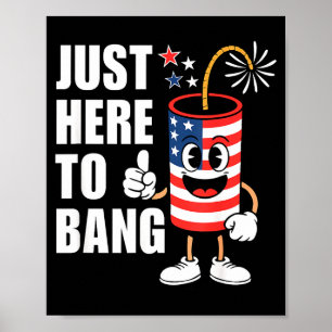 Nur hier, um lustige Feuerwerksrakete USA Humor zu Poster