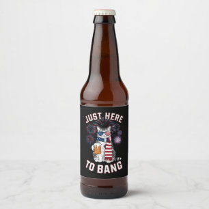 Nur hier, um USA-Flagge-Bier-Katzenliebhaber am 4. Bierflaschenetikett
