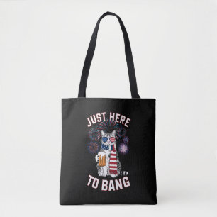 Nur hier, um USA-Flagge-Bier-Katzenliebhaber am 4. Tasche