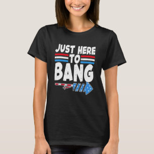 Nur hier zu knallen Feuerwerk amerikanische Flagge T-Shirt