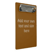 Nur Hintergrundfarbe - braun + Ihre Ideen Mini Klemmbrett (Schrägansicht)