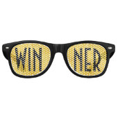 Nur Hintergrundfarbe - goldene Glitzern + Ihre Ide Partybrille (Vorderseite)