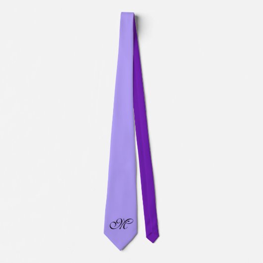 Nur Hintergrundfarbe - violett lila + Monogramm Krawatte (Vorderseite)