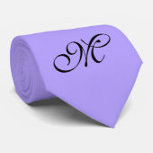 Nur Hintergrundfarbe - violett lila + Monogramm Krawatte (Gerollt)