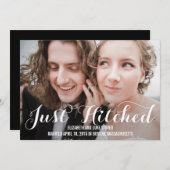 Nur Hitched Wednouncement - White Einladung (Vorne/Hinten)