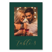 Nur Hochzeit von Grün und Gold Foto Tischnummer (Vorderseite)