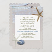 Nur Hochzeitsempfang am Ocean Beach Starfish Einladung (Vorne/Hinten)