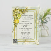 Nur Hochzeitsempfang im Foto Watercolor Einladung (Stehend Vorderseite)