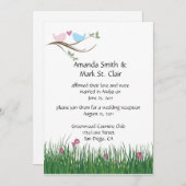 Nur Hochzeitsempfang in Rosa und Blau Einladung (Vorne/Hinten)