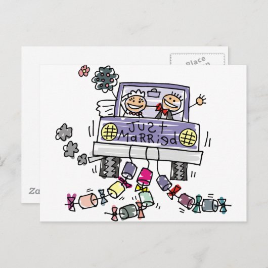 Nur Hochzeitsfeier mit Verheiratung Postkarte (Vorne/Hinten)