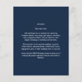 Nur Hochzeitsstift für modernen, blauen, einfarbig (Rückseite)