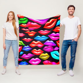 Nur Hübsche Lippen Fleecedecke