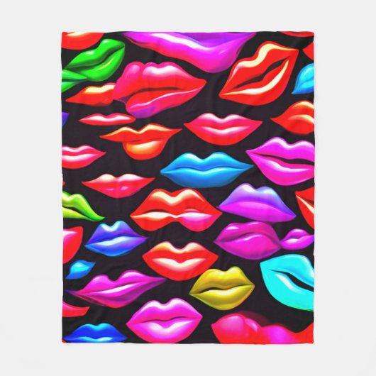 Nur Hübsche Lippen Fleecedecke (Vorderseite)