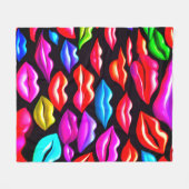 Nur Hübsche Lippen Fleecedecke (Vorderseite (Horizontal))