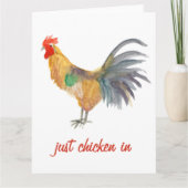 Nur Huhn In Farbiger Hühner-Aquarell-Fun Karte (Vorderseite)