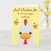 Nur Hühnchen in einfachem, lustig gelben Happy Geb Karte (Gelbe Blume)